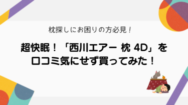 超快眠！「西川エアー 枕 4D」を口コミ気にせず買ってみた！